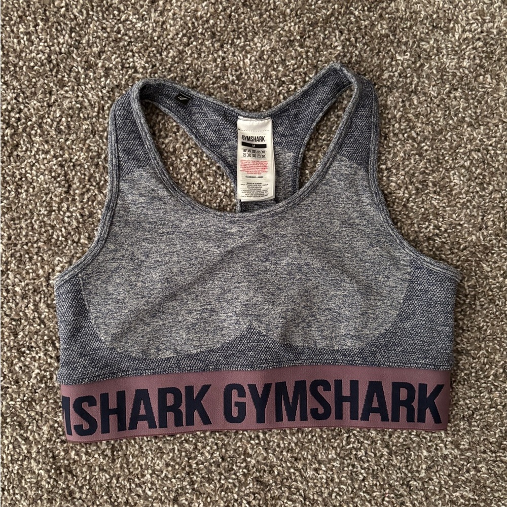 NWT Gymshark Flex Sports Bra in Navy/Marl/Mallow Purple Size Medium $35